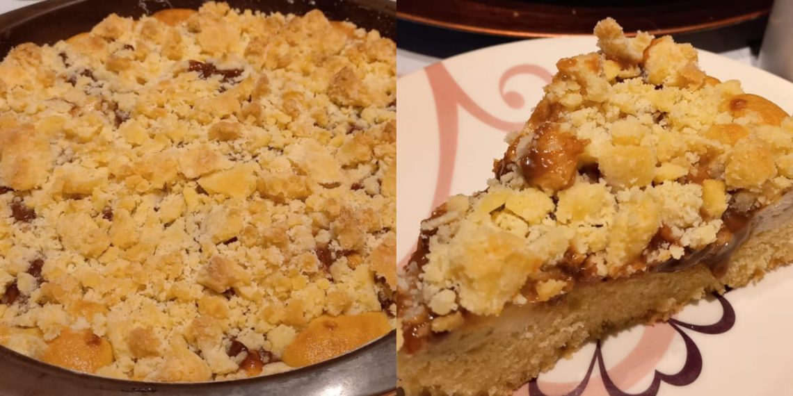 Aprenda a Fazer Cuca de Banana com Doce de Leite e Farofa Crocante