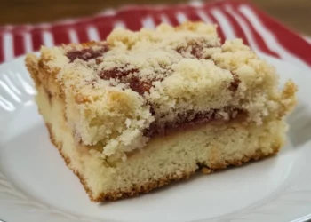 Receita Fácil de Cuca de Goiabada com Farofa Crocante