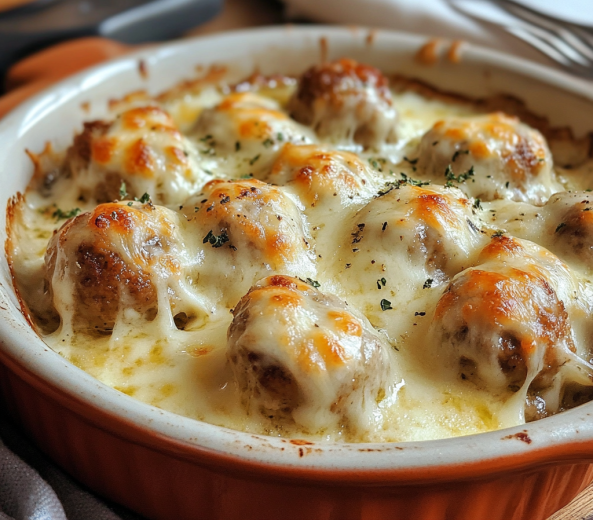 Receita de Almôndegas ao Molho Branco com Queijo Gratinado