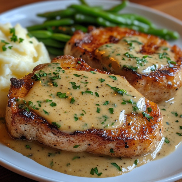 Bisteca de Porco Suculenta com Molho de Mostarda