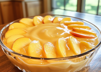 Sobremesa Gelada de Pêssego: Cremosa e Super Fácil de Fazer