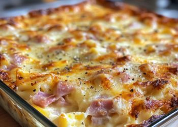 Receita Irresistível de Macarrão de Forno com Presunto e Queijo