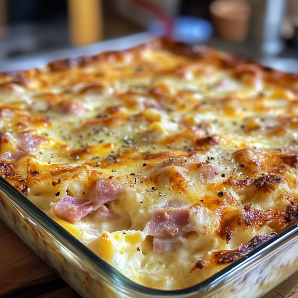 Receita Irresistível de Macarrão de Forno com Presunto e Queijo