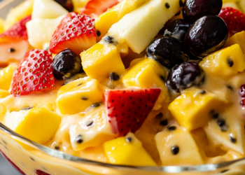 Salada de Frutas com Mousse de Maracujá: Refrescante e Fácil de Fazer!