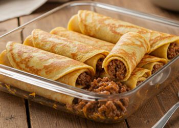 Receita Fácil de Panqueca de Maisena com Recheio de Carne Moída