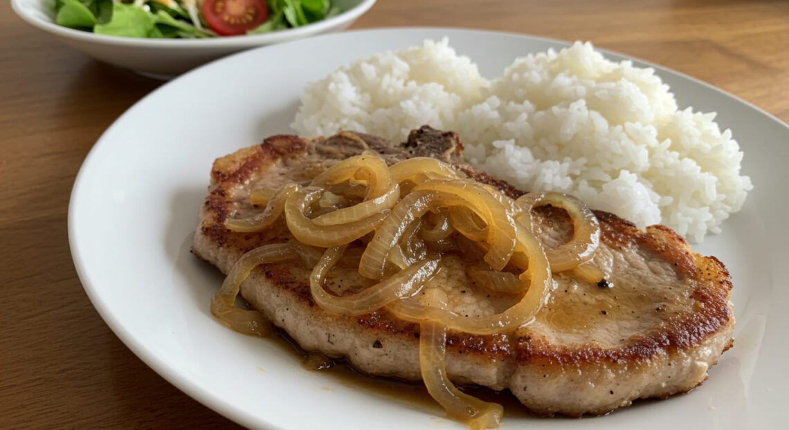 Bisteca de Porco Acebolada: Suculenta e Cheia de Sabor!