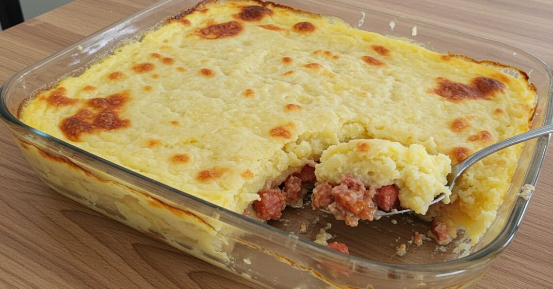 Fiz um escondidinho de purê de batata com calabresa que ficou pronto em 30 minutos