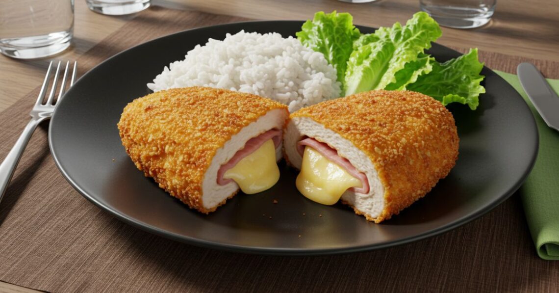 Frango recheado empanado: crocante por fora e cremoso por dentro