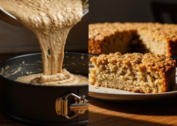 Esse bolo de aveia e mel sem açúcar fica macio e muito gostoso
