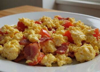 Ovos mexidos com bacon e tomate: fácil e gostoso