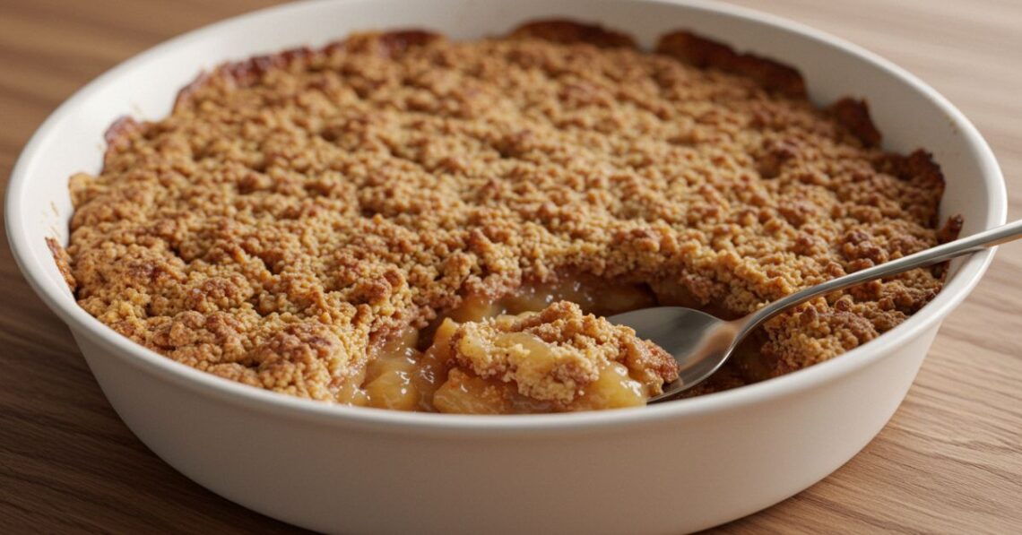 Ninguém resiste a esse crumble de maçã com canela quentinho!