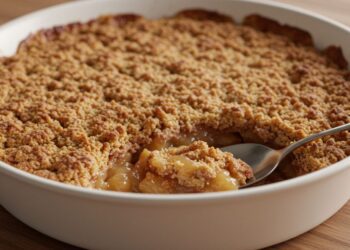 Ninguém resiste a esse crumble de maçã com canela quentinho!