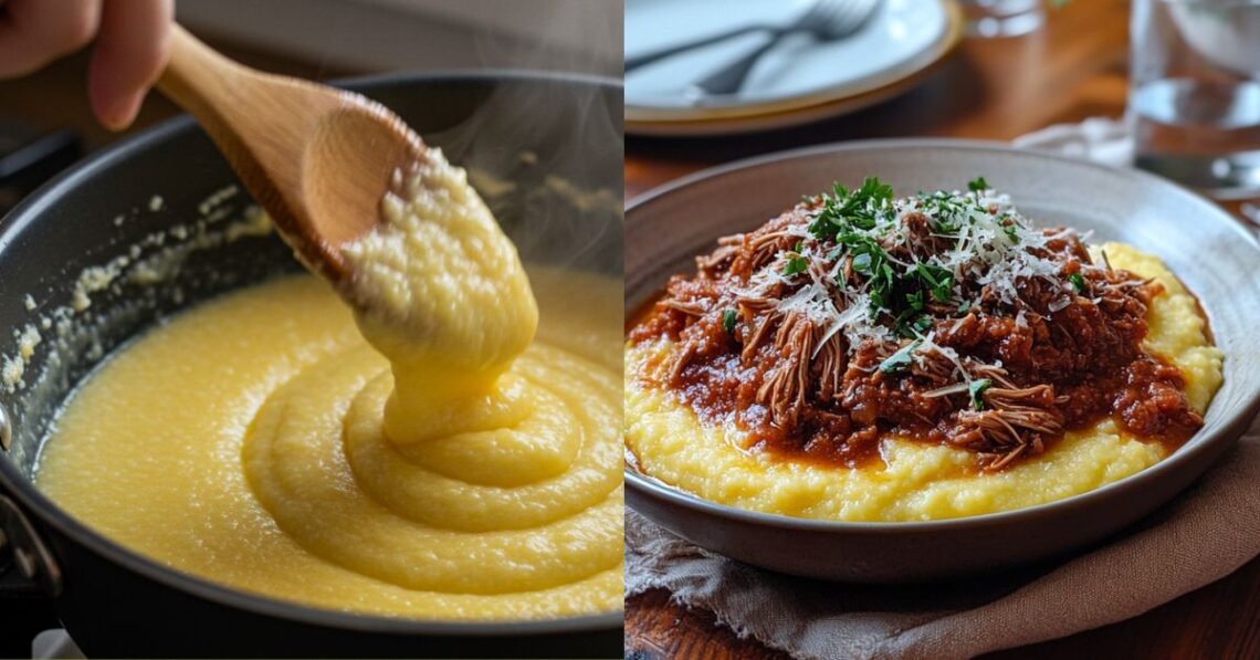 Essa polenta com ragu de carne é de comer rezando – veja o passo a passo