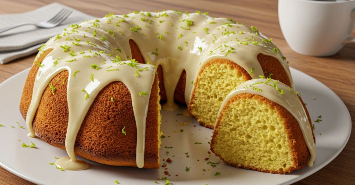 Bolo de limão fofinho com cobertura de leite condensado