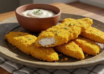 Tilápia empanada no fubá feita na air fryer: crocante e sem fritura