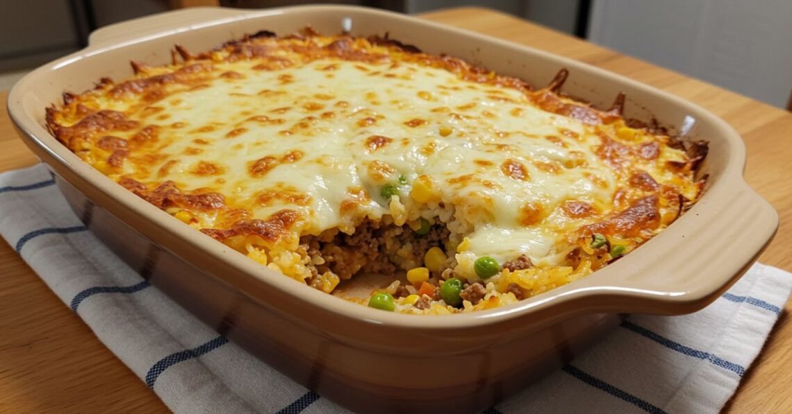 Arroz de forno com carne moída: quem prova, ama!