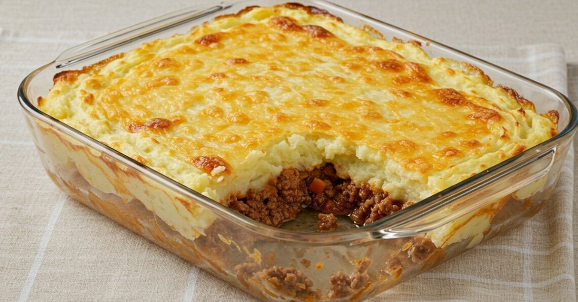 Escondidinho de carne moída com mandioca que dá água na boca