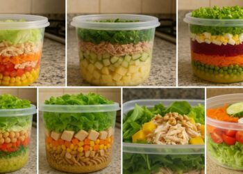 7 saladas no pote para facilitar sua dieta durante a semana