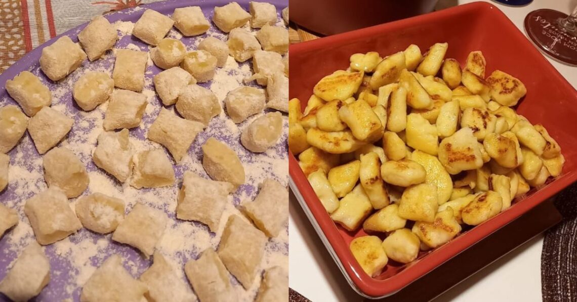 Nhoque de batata grelhado na manteiga: crocante por fora e macio por dentro