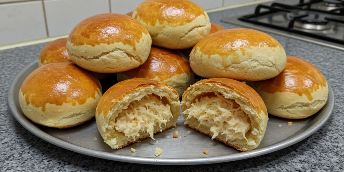 Esse pão de batata com recheio de frango vai virar seu lanche favorito