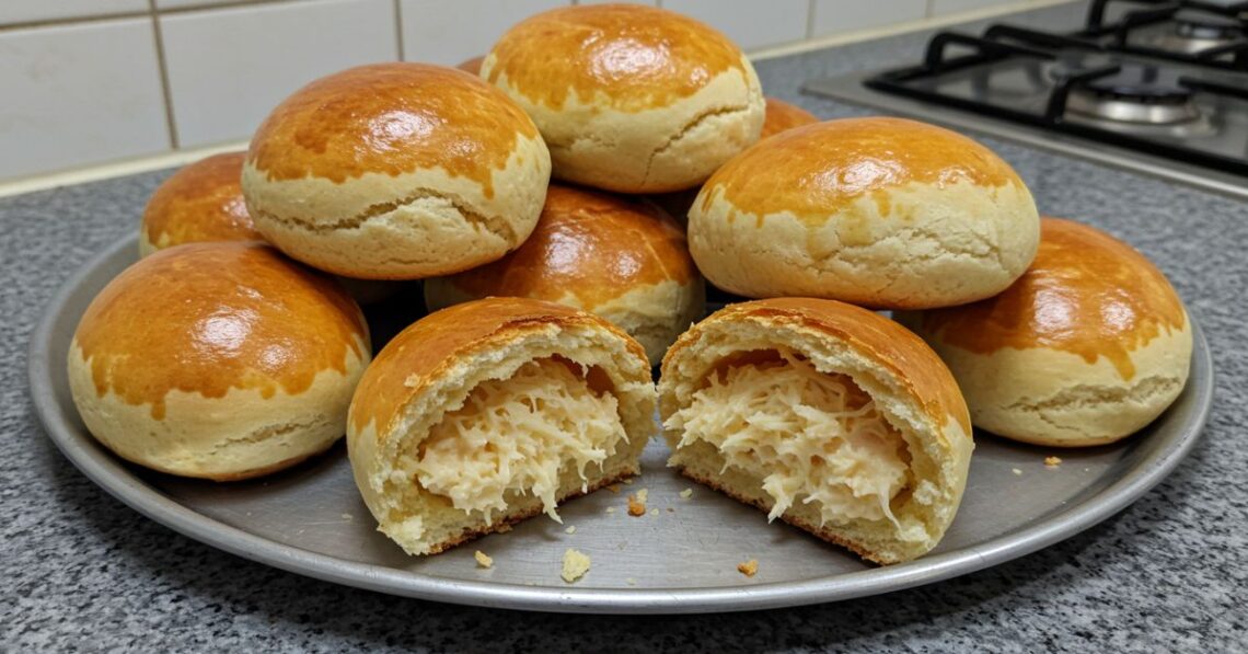 Esse pão de batata com recheio de frango vai virar seu lanche favorito