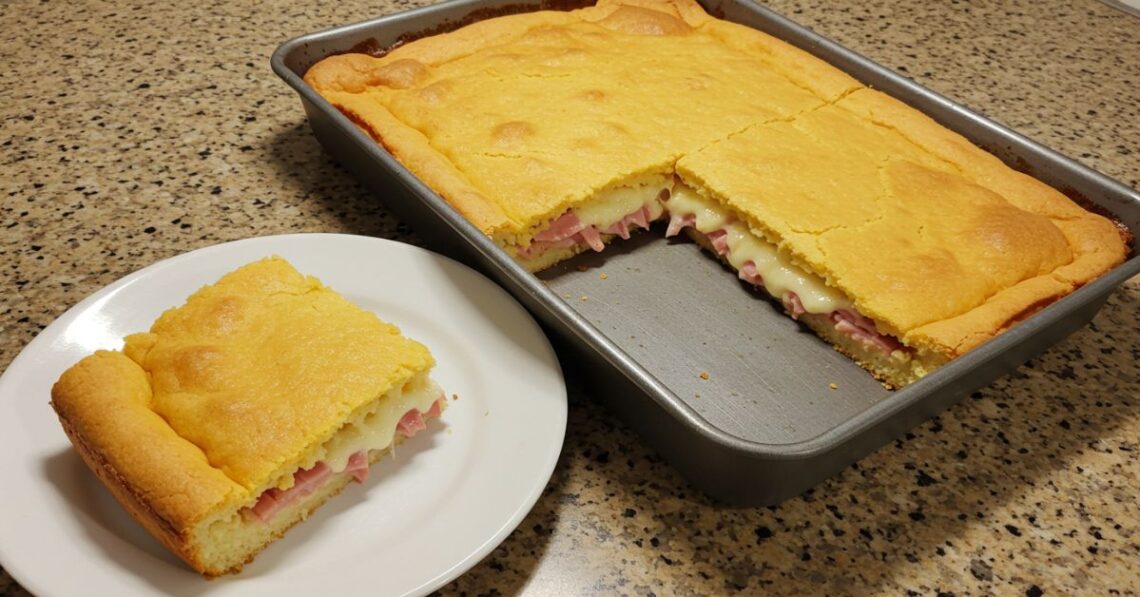 Torta salgada de presunto e queijo com massa de liquidificador