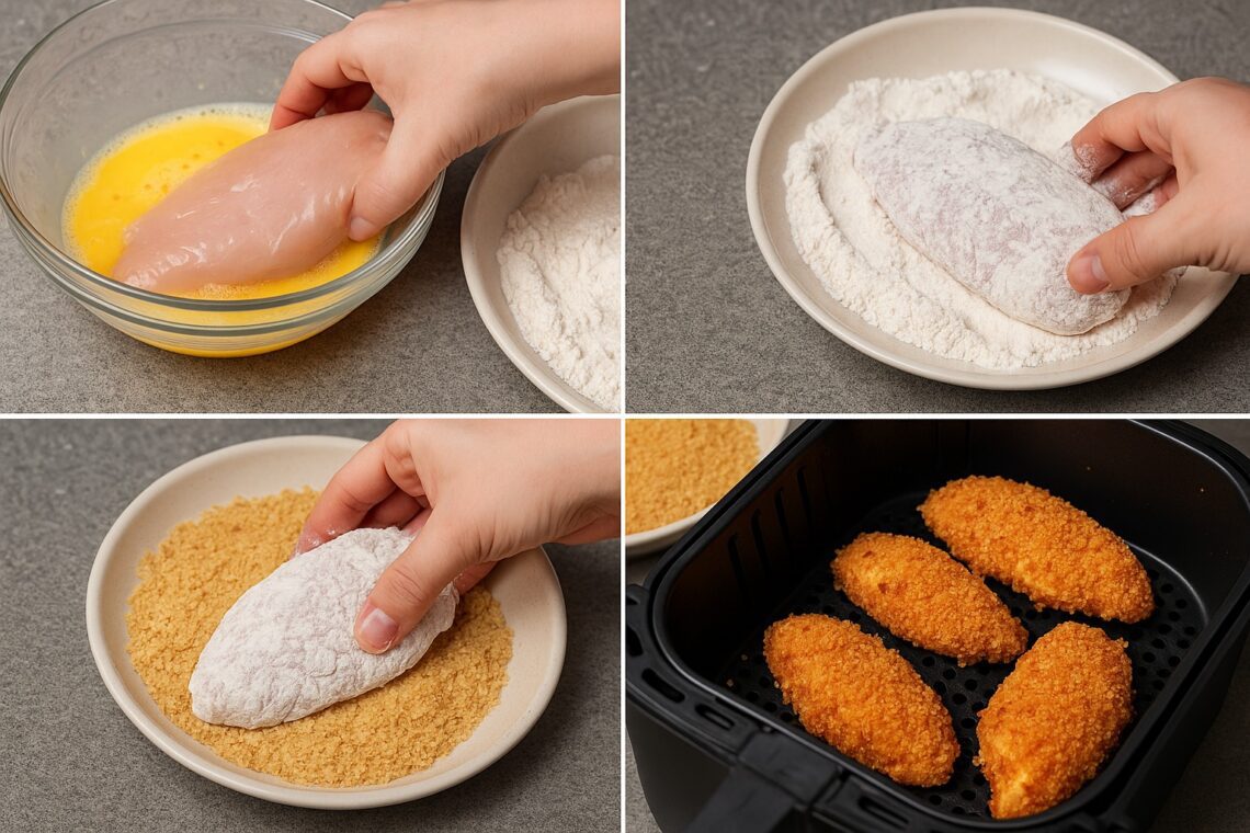 Peito de frango na airfryer que fica crocante por fora e macio por dentro