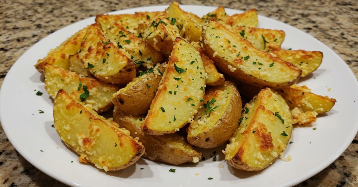 Batata rústica com crosta de parmesão crocante feita na airfryer