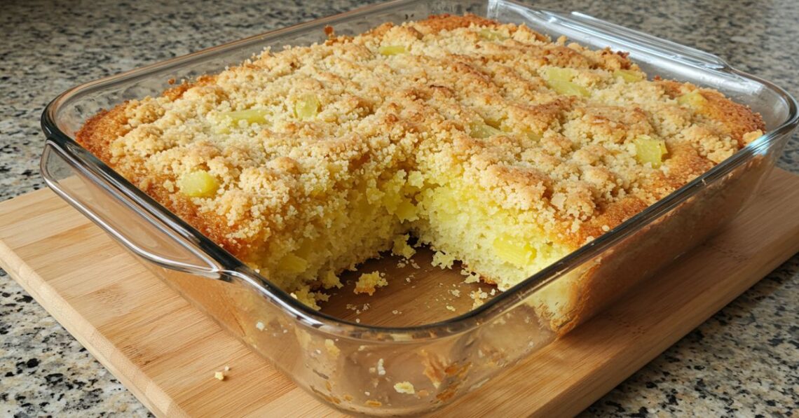 Veja como fazer cuca de abacaxi com farofa crocante