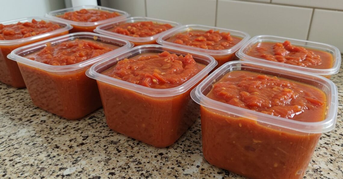 Molho de tomate caseiro fácil para congelar e usar no dia a dia