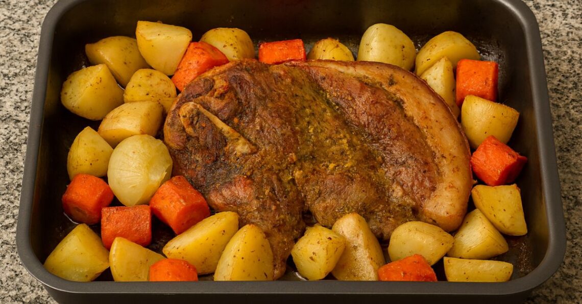 Pernil de assado com batata e cenoura: receita prática e saborosa