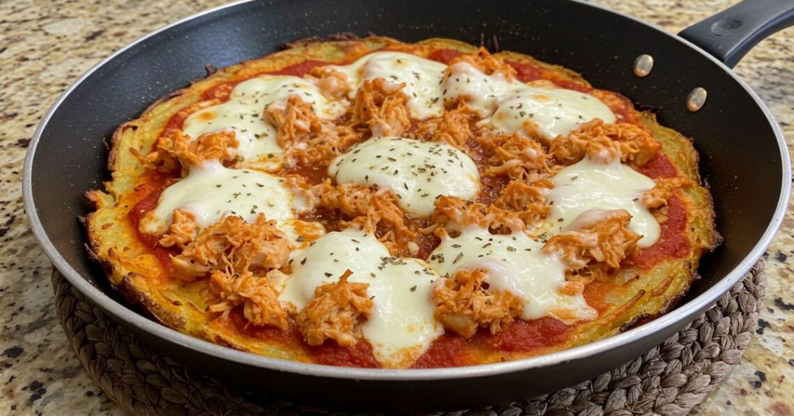 Pizza com massa de batata na frigideira prática e deliciosa