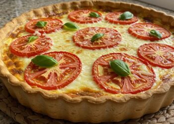 Receita de quiche à marguerita com massa crocante e recheio cremoso