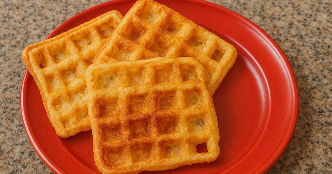 Waffle de pão de queijo delicioso para café da manhã ou lanche