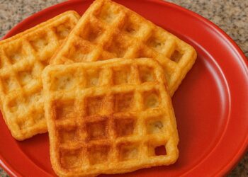 Waffle de pão de queijo delicioso para café da manhã ou lanche