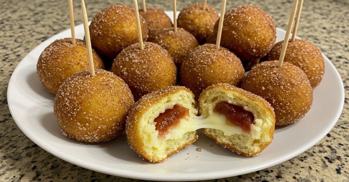 Bolinho de chuva recheado com goiabada e queijo