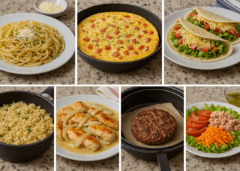 7 jantares prontos em menos de 20 minutos