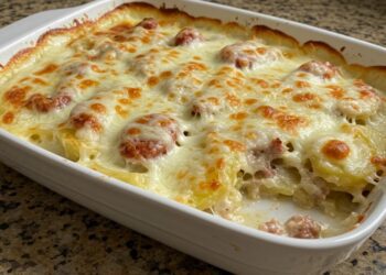 Receita de batata gratinada com calabresa e molho branco prática e deliciosa
