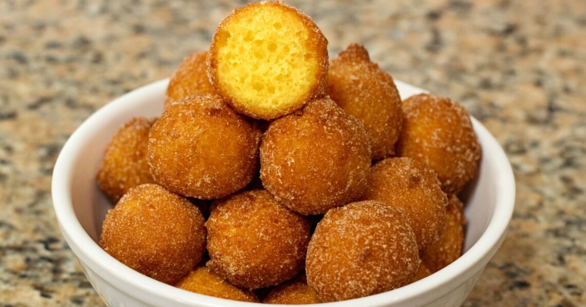 Bolinho de fubá frito simples e delicioso para o café da tarde