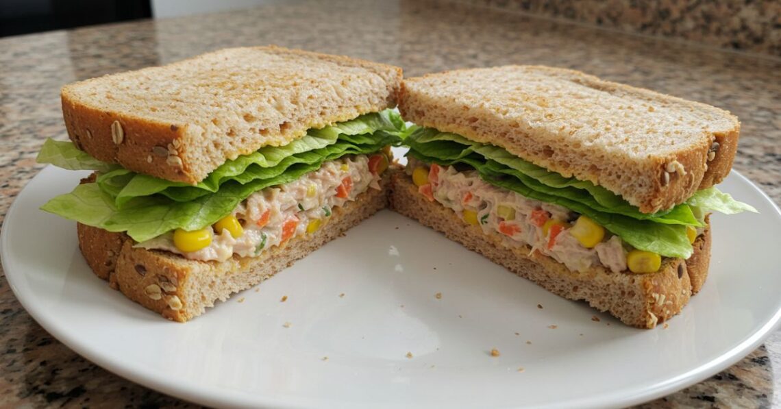 Sanduíche natural de atum saudável, leve e perfeito para o dia a dia