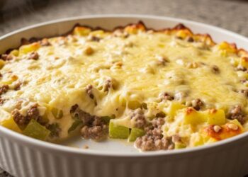 O chuchu nunca foi tão gostoso: gratinado com carne moída e molho branco