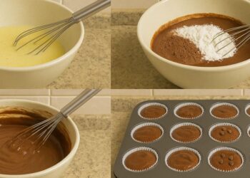 Muffin de chocolate rápido e delicioso para o lanche da tarde