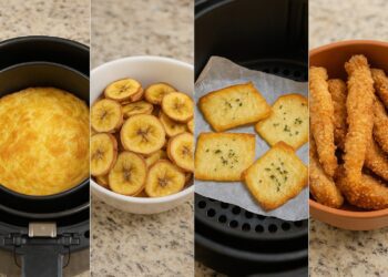 4 receitas fit de Air Fryer com apenas 3 ingredientes