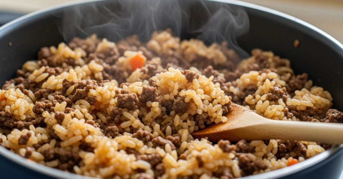 Receita prática de carreteiro de carne moída para o dia a dia