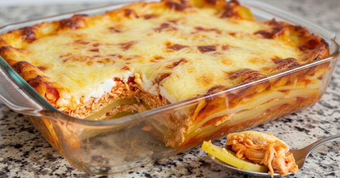 Troque a massa por batata e faça essa lasanha de frango irresistível