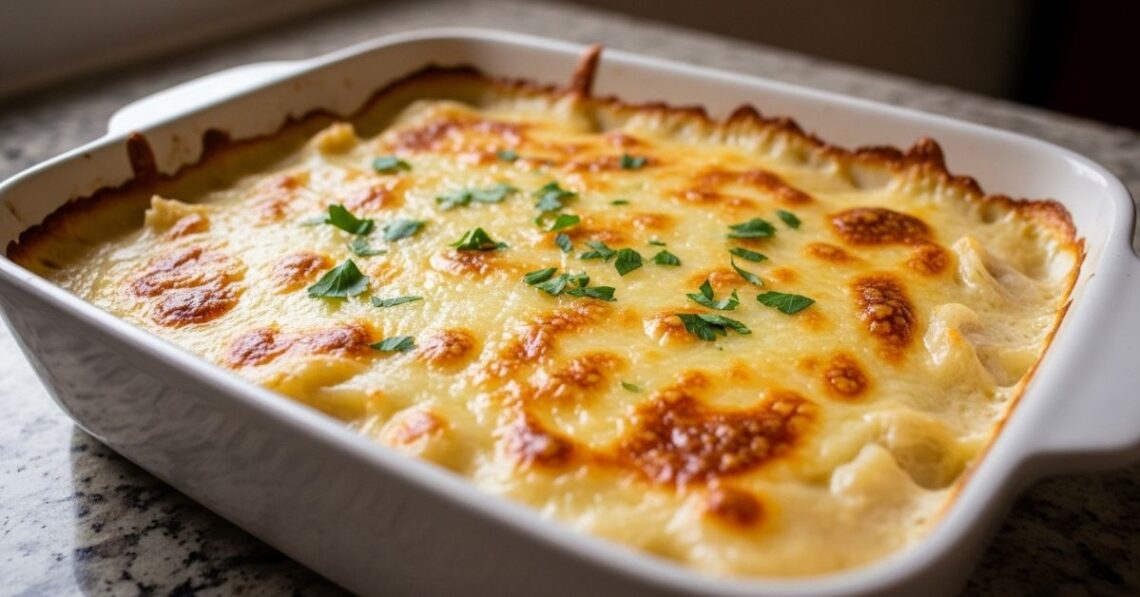 Palmito gratinado no forno com creme branco delicioso